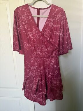 Women's Mauve Floral Wrap Dress